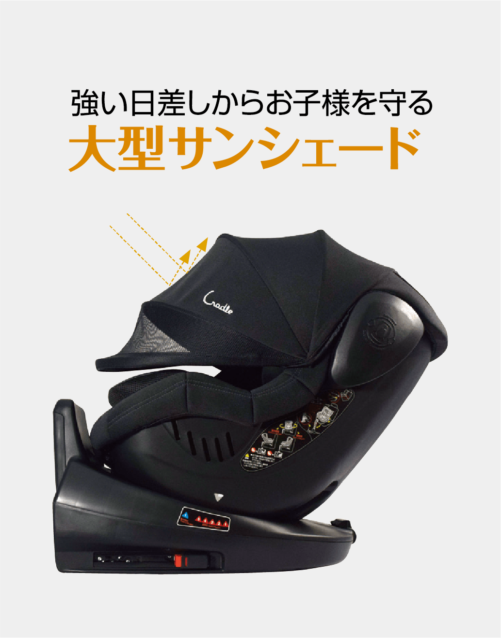 クレイドル・オーカクルターンプライムⅡ isofix チャイルドシート 日 